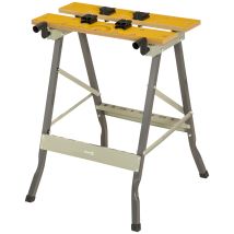 4-in-1 Work Bench Adjustable Saw Horse Clamp Table Foldable Natural, Grey - Durhand