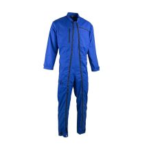 LMA – Tuta protettiva TRACTO blu – 65% poliestere, 35% cotone – 2 tasche zippate, col officier, chiusura doppia zip