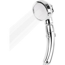 Cabezal De Ducha Manual Con Botón De Encendido/apagado, 3 Modos De Rociado De Agua, Giro De 360°, Aumenta La Presión Y Ahorra Agua, Cromado
