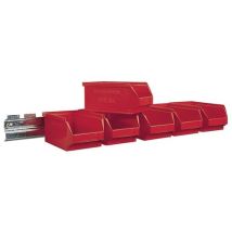 Sichtlagerkastenset H50xb602xt100mm Stahl Verzinkt Mit Sichtlagerkästen 6 X Mk6 Rot