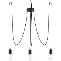 Edison - Colgante Colgante De 3 Luces En Racimo Negro, E27 - Sollux