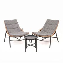 Marvin Set Salotto Da Giardino 2 Posti In Polyrattan Con Cuscini E Tavolino, Arredo Esterno Per Terrazzo Balcone Veranda Patio, Set Relax Outdoor