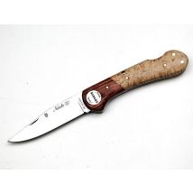 Navaja Coyote 046 Miguel Nieto De 18,5 Cms, Con Hoja De Acero De 8 Cms Y Mango De Virola De Palo Violeta Y Cachas De Abedul Rizado