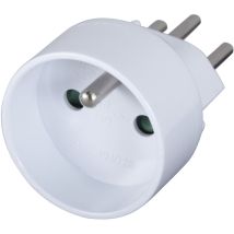 Zenitech – Adattatore da viaggio femminile Francia a maschile Svizzera – 10 A, 16 A, 230 V, 2300 W – Bianco