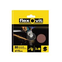 Flexovit Aluminium Oxide Fibre Disc 115mm Medium 50g (pack 3)