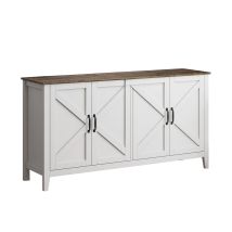 Credenza Rustica 4 Ante Madia Da Cucina Mobile Da Soggiorno Sala Da Pranzo 140x80x40cm Modello Olivia Colore Bianco E Rovere Rustic