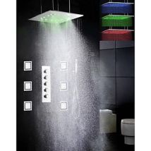 Tippen Sie Thermostat-brause Mit Dusche Regen 20 &quotled, Duschkopf Und 6 Wasserstrahlen Sprühen