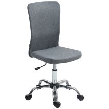 Homcom - Armless Computer Desk Chair, Makeup Vanity Chair For Home, Grey