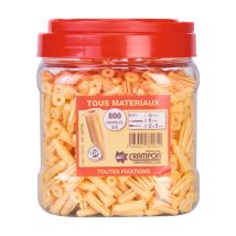 Cheville Crampon Ø 6 X L 25 Mm 800 Beige 2 À 5 Mm