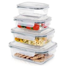 Glass Food Containers With Lid And Seal 4 Pcs
