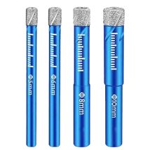 Coavas - S&r Drill Bits Diamond Drill Bits For Ceramic Tiles, Porcelain Stoneware, Glass Tiles, Stone. Box Of 4 Professional Diamond Drill Bits