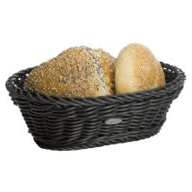 Saleen Aufbewahrungskorb oval 25 x 17 x 8,5 cm Kunststoff lebensmittelecht spülmaschinengeeignet Schwarz