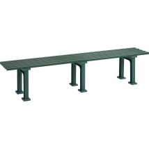 Banc sans dossier en plastique vert mousse – 2000 mm longueur – 370 mm profondeur – 415 mm hauteur – 5 lattes – Mobilier d'intérieur