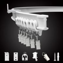 Binario Per Tende Flessibile Da Soffitto, Pieghevole, Staffa Da Parete Per Soffitto, Sistema Di Binario Per Tende Curvo Da 10 Piedi, Per Camper