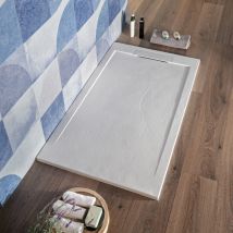 Lapis - Piatto Doccia Resina 70x170 Cm Bianco Effetto Pietra Rettangolare Cover