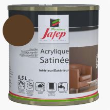 Satinierte Acrylfarbe Schokolade 0,5L – Ertrag: 12-14m²/L – Waschbare Farbe – Hohe Widerstandsfähigkeit