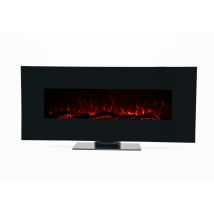 Kekai - Elektro Wandkamine 1600w Minesota 84x26x53 Cm Mit Feuersimulation Schwarz Fernbedienung Für Innenbereich
