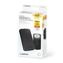 Powerbank Solar 10000mAh Platinet PMPB10SPW15 – Carga Inalámbrica 15W – Linterna Integrada – Compacto 78,2x160x20,5mm