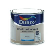 Smalto Satinato All'acqua Per Metallo Plastica E Legno Pronto All'uso Per Esterni E Interni, 0.5 Litri, Bianco - Dulux