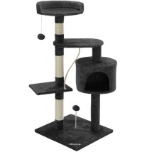 Cadoca - Rbol Rascador Para Gatos Con Pelota, Cueva, 3 Miradores Diferentes Colores Gris Oscuro