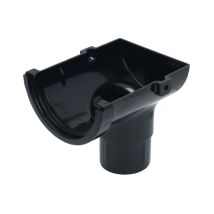Floplast 75mm Gutter Stopend Outlet - Black Upvc Connector