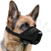 Museruola Antiabbaio Regolabile Nera Da 4,7-5,9 Pollici Con Anello In Rete Autoadesivo. Museruola Antiabbaio Regolabile Per Cani Di Taglia Grande, 