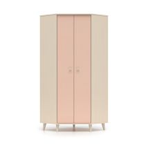 Petits-meubles - Armadio 2 Ante Alycia Beige - Rosa Corallo - Effetto Marrone 190cm