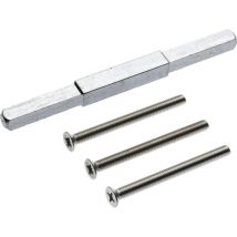 Conjunto de montaje de puerta de perfil no 130 – Pasador de acero galvanizado – Tornillos M6 – 3 piezas