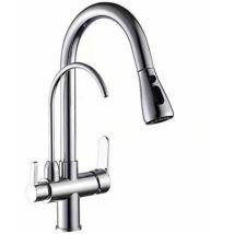 Mitigeur De Cuisine,mélangeur D'Évier Coulissant En Laiton Pour Eau Chaude Et Froide Avec Robinet D'Eau Potable