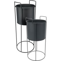 Blumenständer aus Metall – 2er-Set – 40 cm und 50,8 cm – Elegantes Design für Innenräume – Ideal für Topfpflanzen