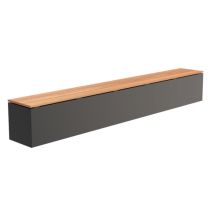 Sitzbank Sockel Mit Sitz Aluminium Ral7021 Grau Hartholz Gartenbank Sitzfläche 300x40x43 Cm - Adezz