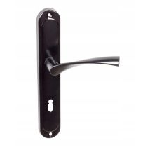 Maniglia Per Porta Domino Romana Bb72 Nera - Piastra Lunga, Acciaio