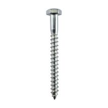 Lotu - Tornillo Tirafondo Din-571 Zincado 5x30 Caja 200 , Tornillo Tirafondo Din 571 5x30 Mm Zincado Caja De 200 Unidades Cabeza Hexagonal Especial 