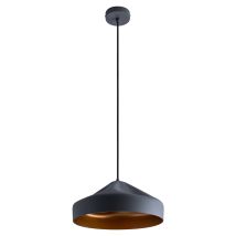Sospensione Plafone Sala Pranzo Lampada Cucina Sospesa Tavola Interno Oro Grigio-oro, Design T + Lampadina G95 Ambra - Paco Home
