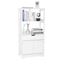 Meerveil Bathroom Storage Cabinet With Shelf Drawer Doors For Bathroom Kitchen Living Room 60 X 30 X 121cm (l X B X H), White