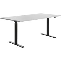 Bureau assis-debout électrique – 1800 x 800 mm – Réglable en hauteur – Gris clair/noir – TOPSTAR