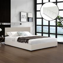 Polsterbett Juva Mit Matratze Und Bettkasten 160x200 Cm Beige Corium