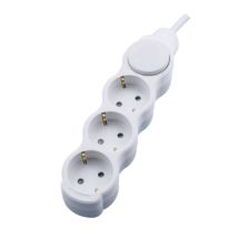 Bemko - Rallonge Électrique 3 Prises - 5 Mètres - 250v - 3x1,5mm² - Blanc - Ip20