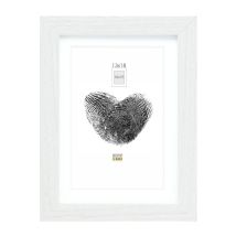 Frames S66kf1-p1-13.0x18.0 - Cornice Quadro/foto Basic Con Passepartout, Bordi In Legno/mdf, Colore: Bianco,13 X 18 Cm, Beige - Deknudt