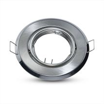 Clareo - V-tac Runder Led-einbaustrahlerhalter Gu10, Farbe Satin-nickel (box Mit 2 Stück)