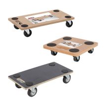 Carrello Multiuso Pedana Legno Cm 29 X 29 - Ruote Ø 50 Mm / Portata 200 Kg