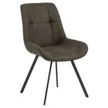 Hellin – Silla tapizada Waylor – Tela Preston antracita – Patas metálicas – Diseño moderno y elegante
