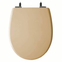 Asiento de inodoro Bahamas Beige – Reemplazo modelo ALLIA "Escarlata" – MDF y PVC – 42x35.5x4.8cm – 2.8kg