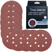 10 X 125mm 40 Grit Orbital Sander Sanding Sheets Discs Coarse Hook & Loop 5