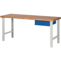 Établi Ser.bk 650 B2000xt700xh790-1140mm Hêtre Massif Gris/bleu 1 Tiroir.tw