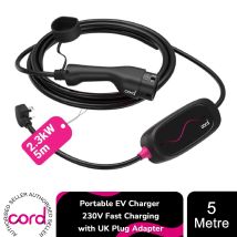 Cord Lite 5m Portable Ev Charger 230v Fast Charging With Uk Plug Adapter