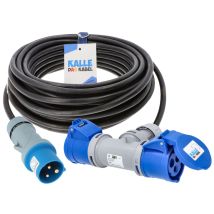 Kalle Verlängerungskabel Cee 230v 16a 2,5mm² 2-fach Kupplung Ip44 15 Meter