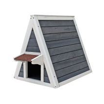 Fudajo - Cuccia Gatto In Legno Con Doppio Ingresso 51 X 50,5 X 48,5 Cm Casetta Per Gatti