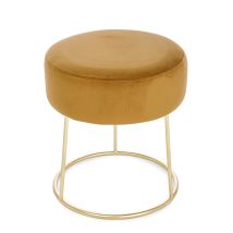Bizzotto - Puff Hocker 'clarissa' Aus Antikem Samt, 40 Cm, Moderne Wohnzimmermöbel -inka Gelb