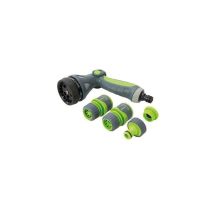 Silverline – 5 parti pistola irrigazione con 9 impostazioni spray – Raccordo 1/2" con attacco rapido, valvola 1" con adattatore 3/4"